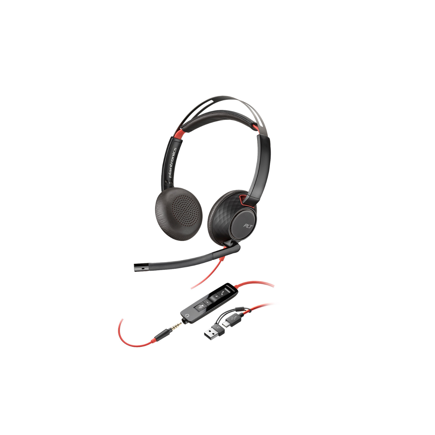 Headset HP Poly Blackwire 5220 Stereo USB-A/C Preto - 8X231AA