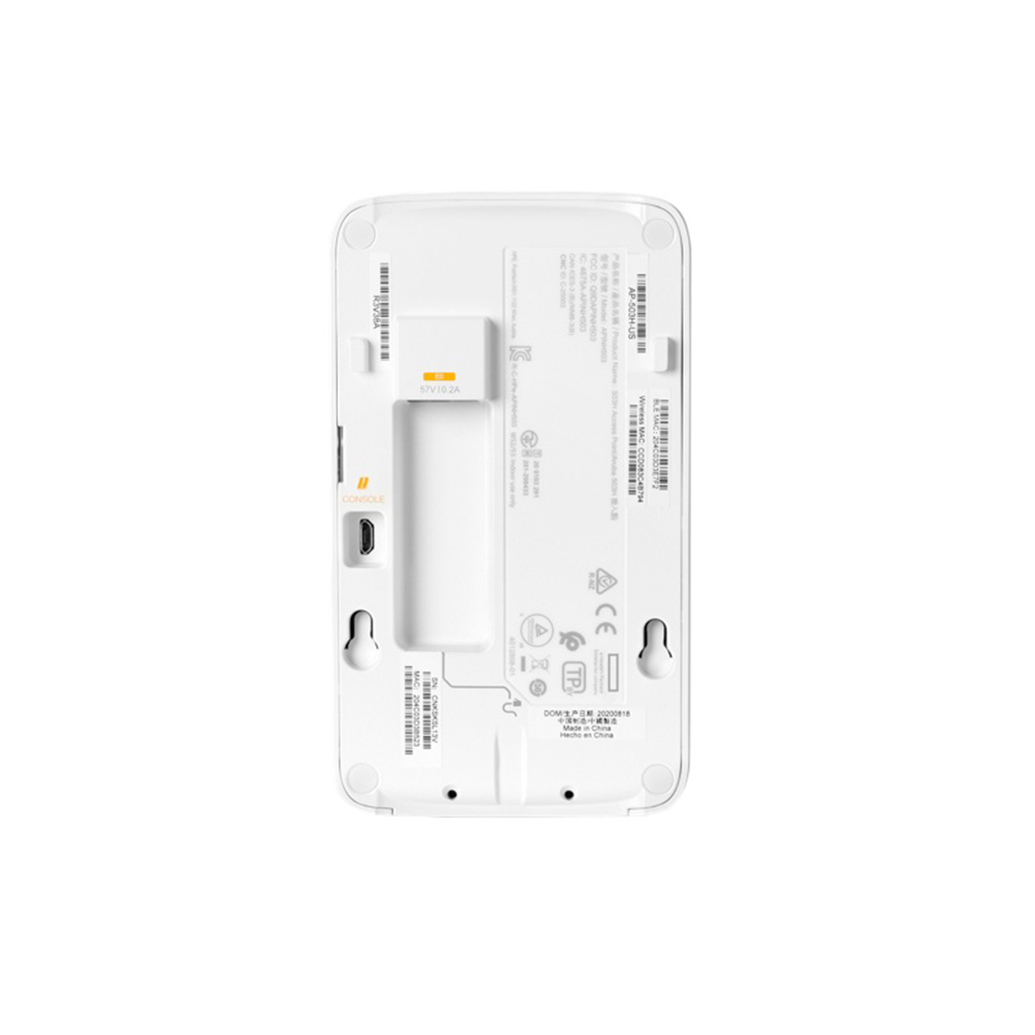 Access Point Aruba AP-503H Dual-radio 802.11ax 2x2 Unified Hospitality AP with 1+2 Ethernet