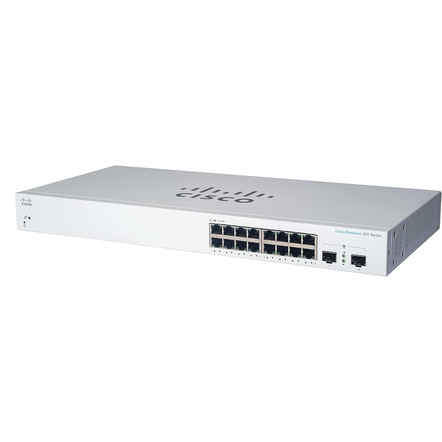 Switch Cisco CBS220 16 Portas Gigabit PoE 2 Portas 1G SFP - Gerência WEB