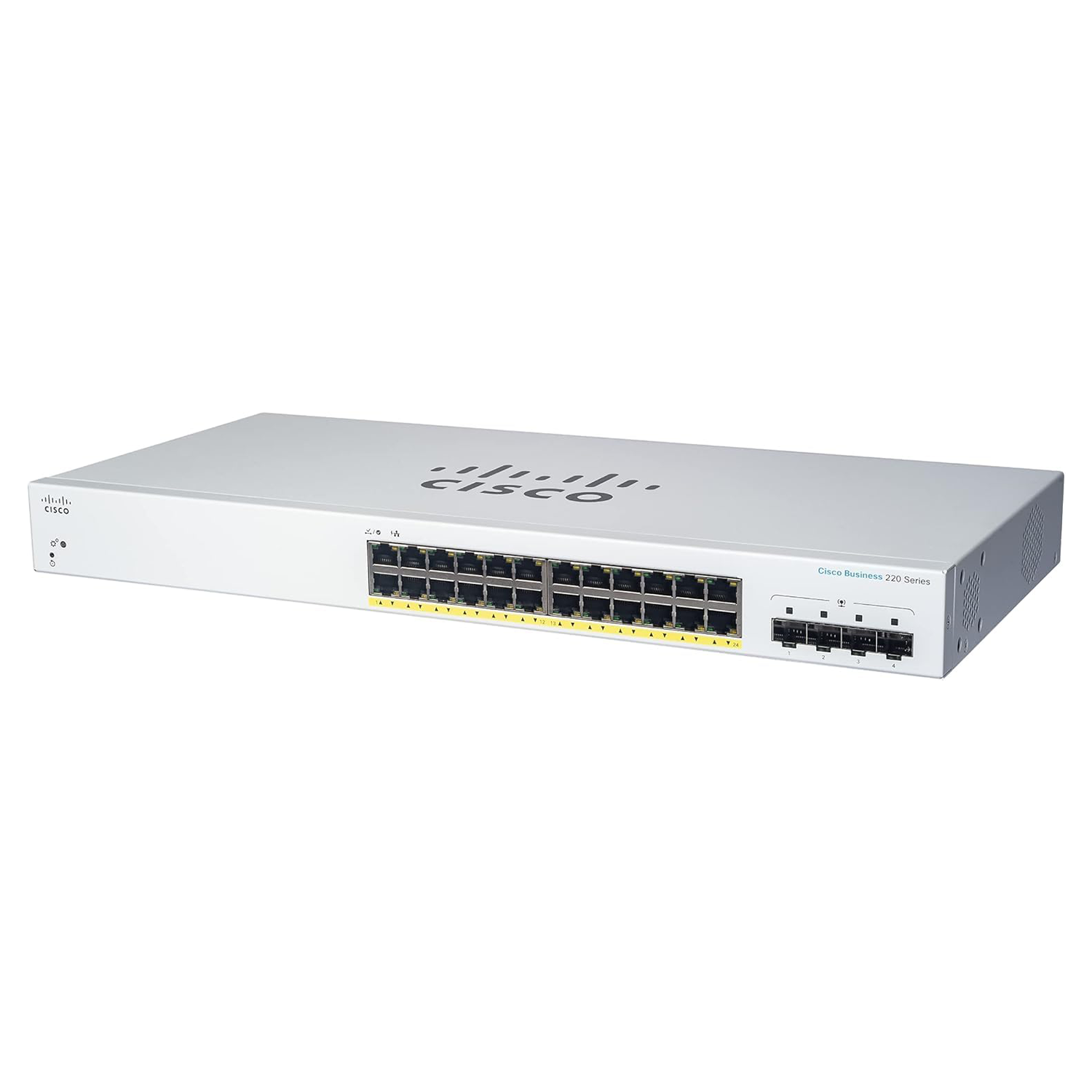 Switch Cisco CBS220 24 Portas Gigabit PoE 4 Portas 10G SFP+ - Gerência WEB