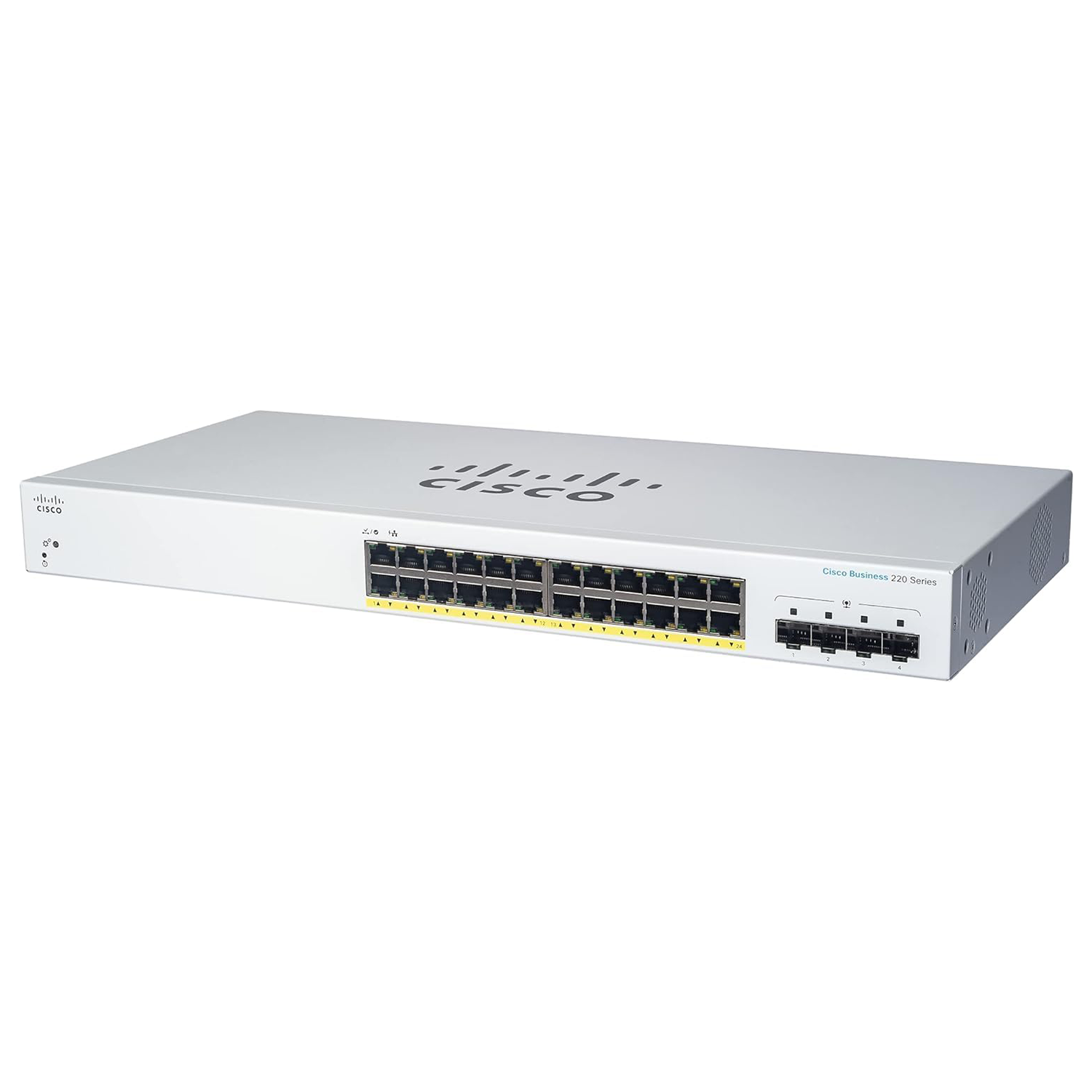 Switch Cisco CBS220 24 Portas Gigabit 4 Portas 10G SFP+ - Gerência WEB