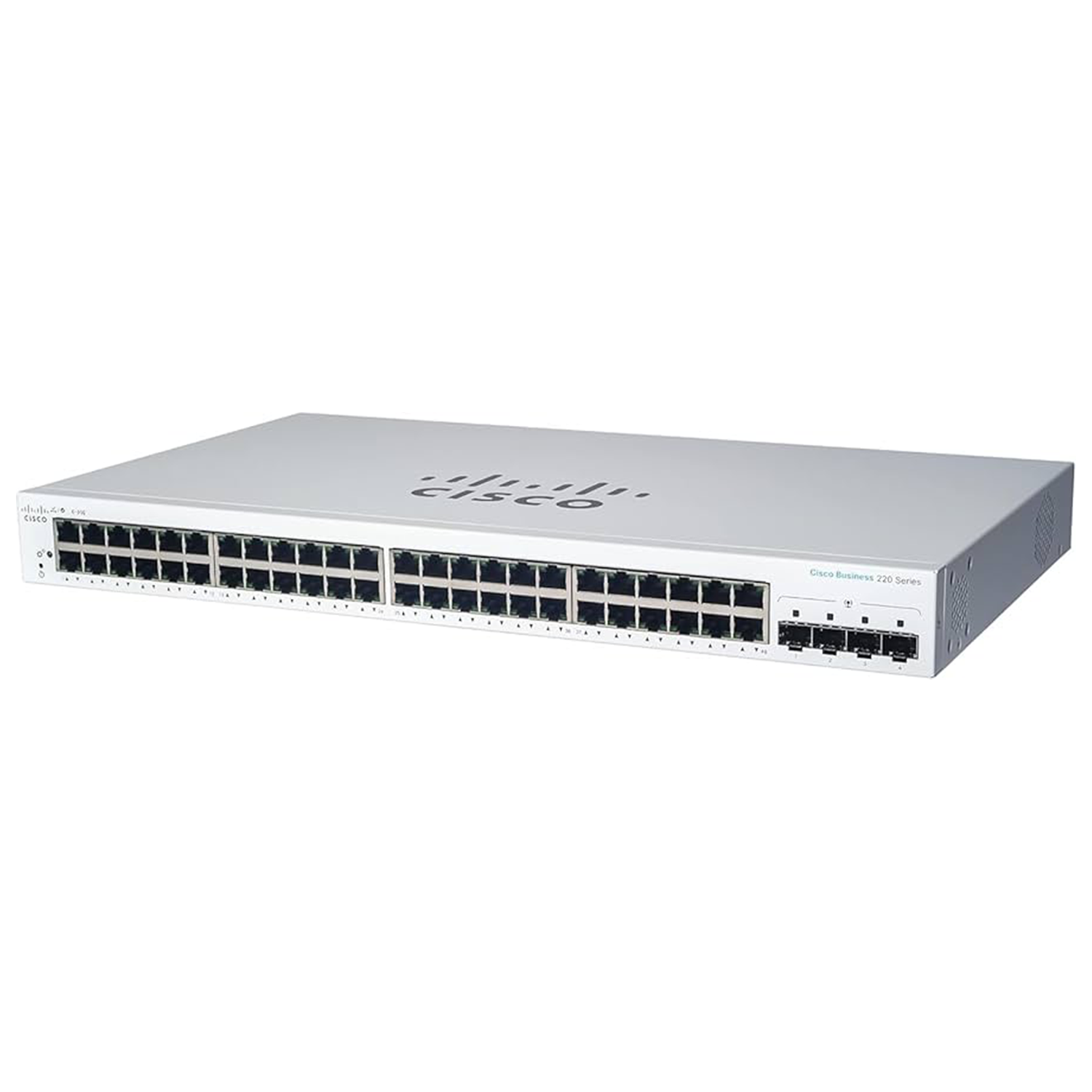 Switch Cisco CBS220 48 Portas Gigabit PoE 4 Portas 10G SFP+ - Gerência WEB
