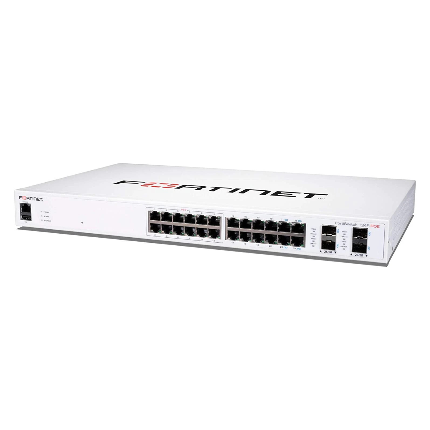 Switch Fortinet FortiSwitch FS-124F-FPOE – L2+ Managed PoE Switch with 24x GE + 4x SFP+, Max 370W