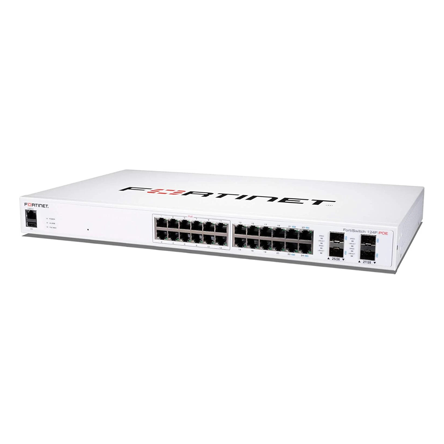Switch Fortinet FortiSwitch FS-124F-POE – L2+ Managed PoE Switch with 24x GE + 4x SFP+, Max 185W