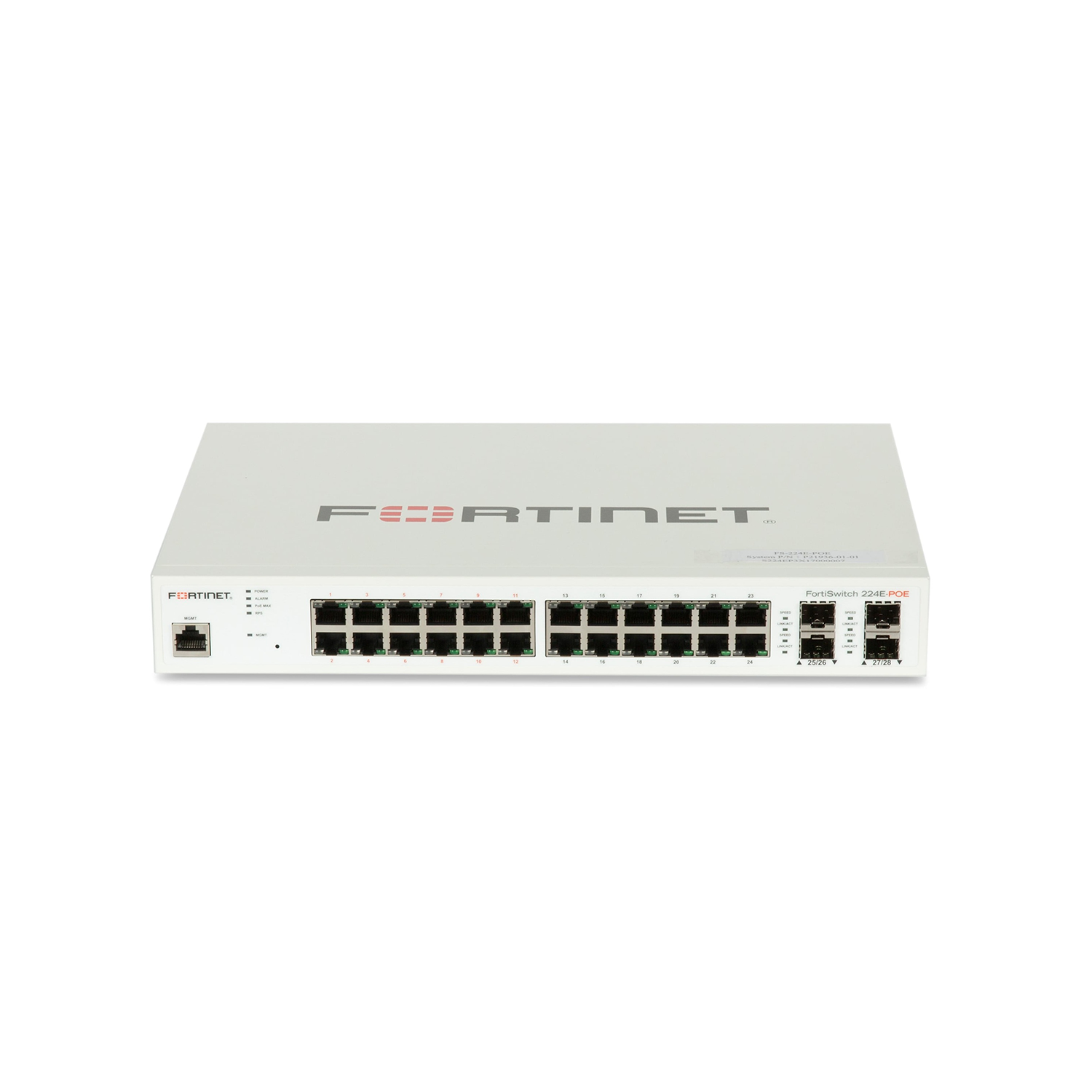 Switch Fortinet FortiSwitch FS-224E-POE – Layer 2 PoE Switch with 24x GE Ports + 4x SFP