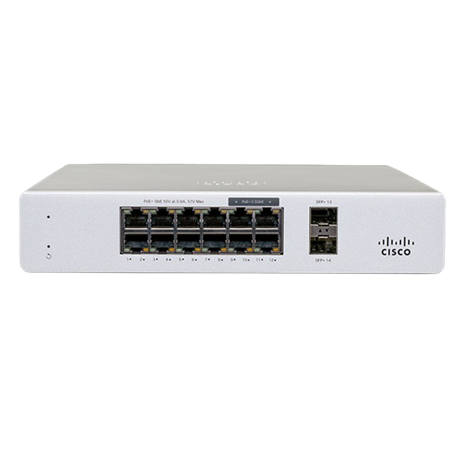 Switch Cisco Meraki MS130 com 12 Portas 8x 1G + 4x 2.5G + 2 Portas SFP 1G PoE 240W com Licenciamento Enterprise de 5 anos - Gerênciamento em Coud