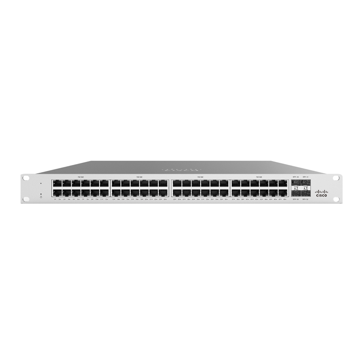 Switch Cisco Meraki MS210 48 Portas 1G + 4 Portas SFP 1G L2 PoE 740W com Licenciamento Enterprise de 7 anos - Gerênciamento em Coud