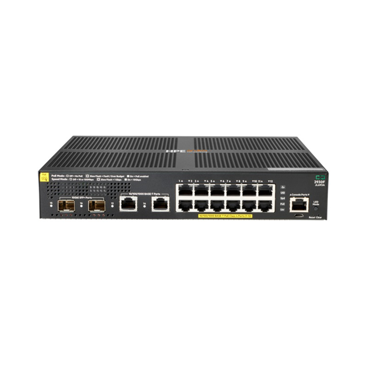 Switch Aruba 2930F 8 portas Gigabit PoE+ e 2 portas SFP+ 1/10G