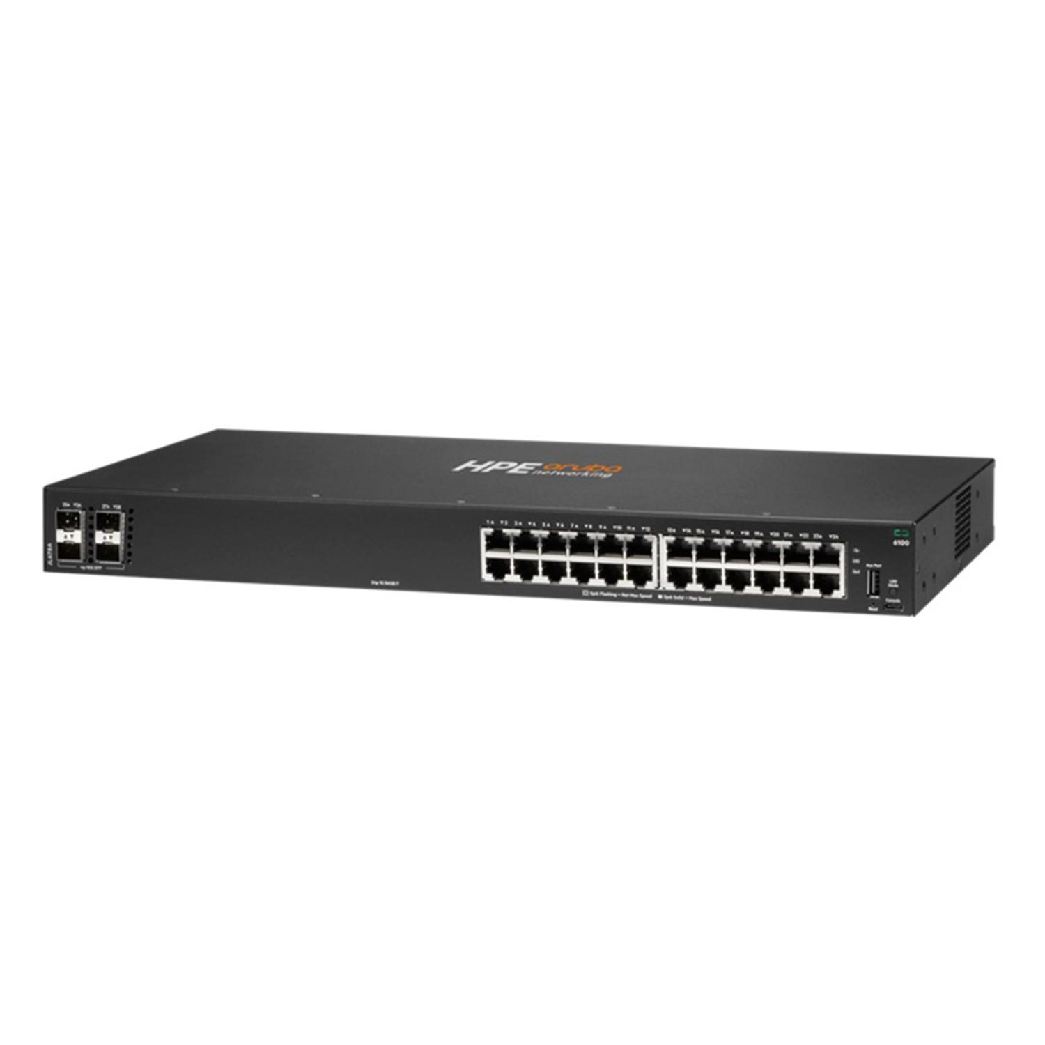 Switch Aruba 6100 24 Portas Gigabit Class4 PoE e 4 Portas SFP+ 370W