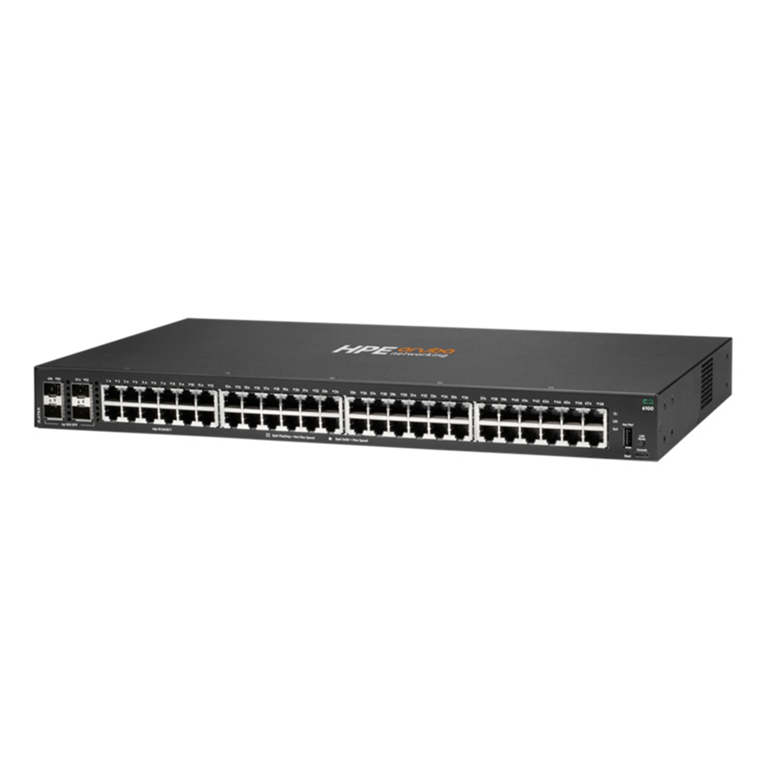 Switch Aruba 6100 48 Portas Gigabit Class4 PoE e 4 Portas SFP+ 740W