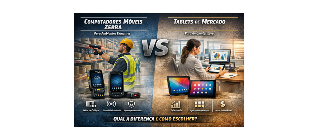 Computadores Móveis Zebra vs Tablets de Mercado: qual a diferença e como escolher?