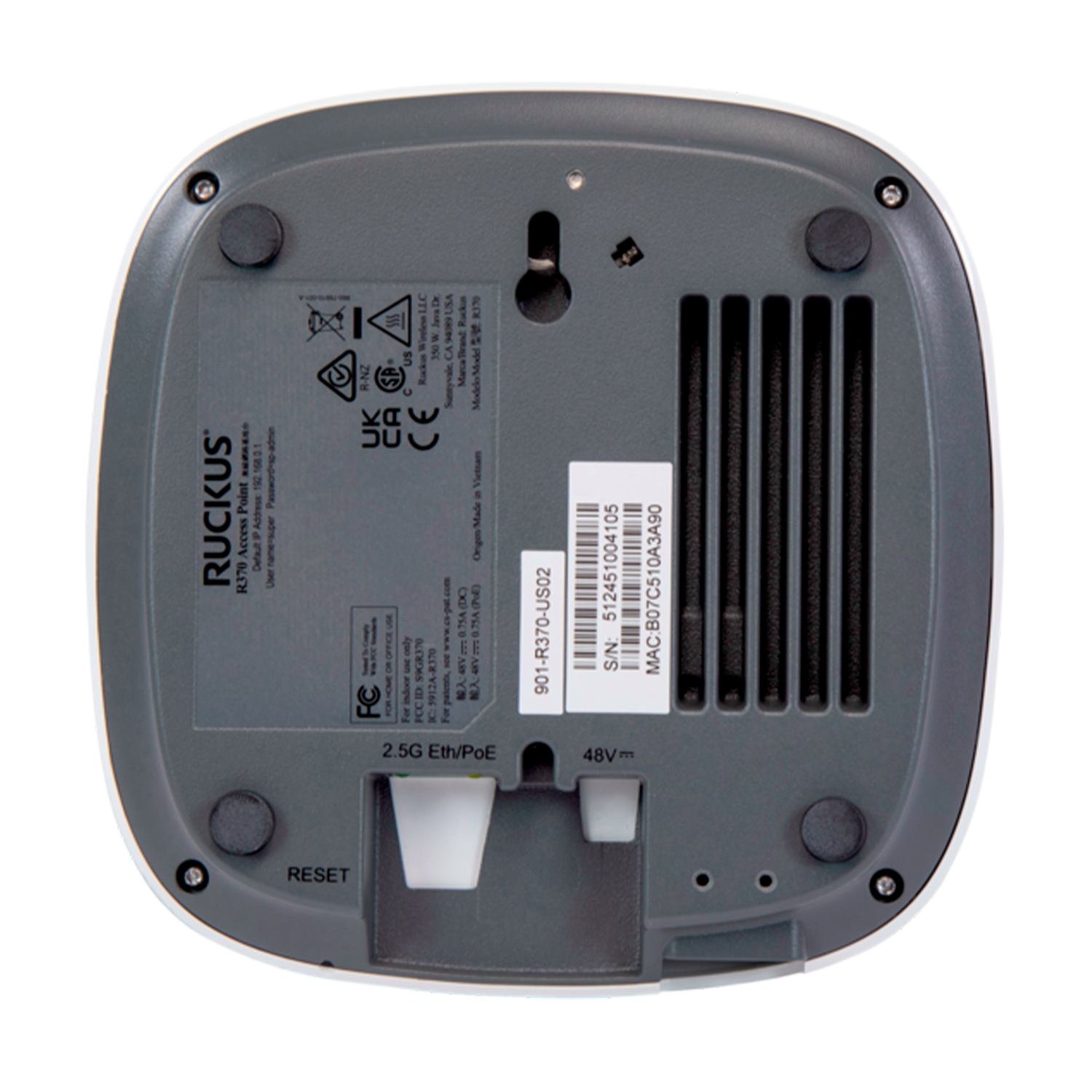 Access Point Ruckus R370, Wi-Fi 6, dual-band, alto desempenho