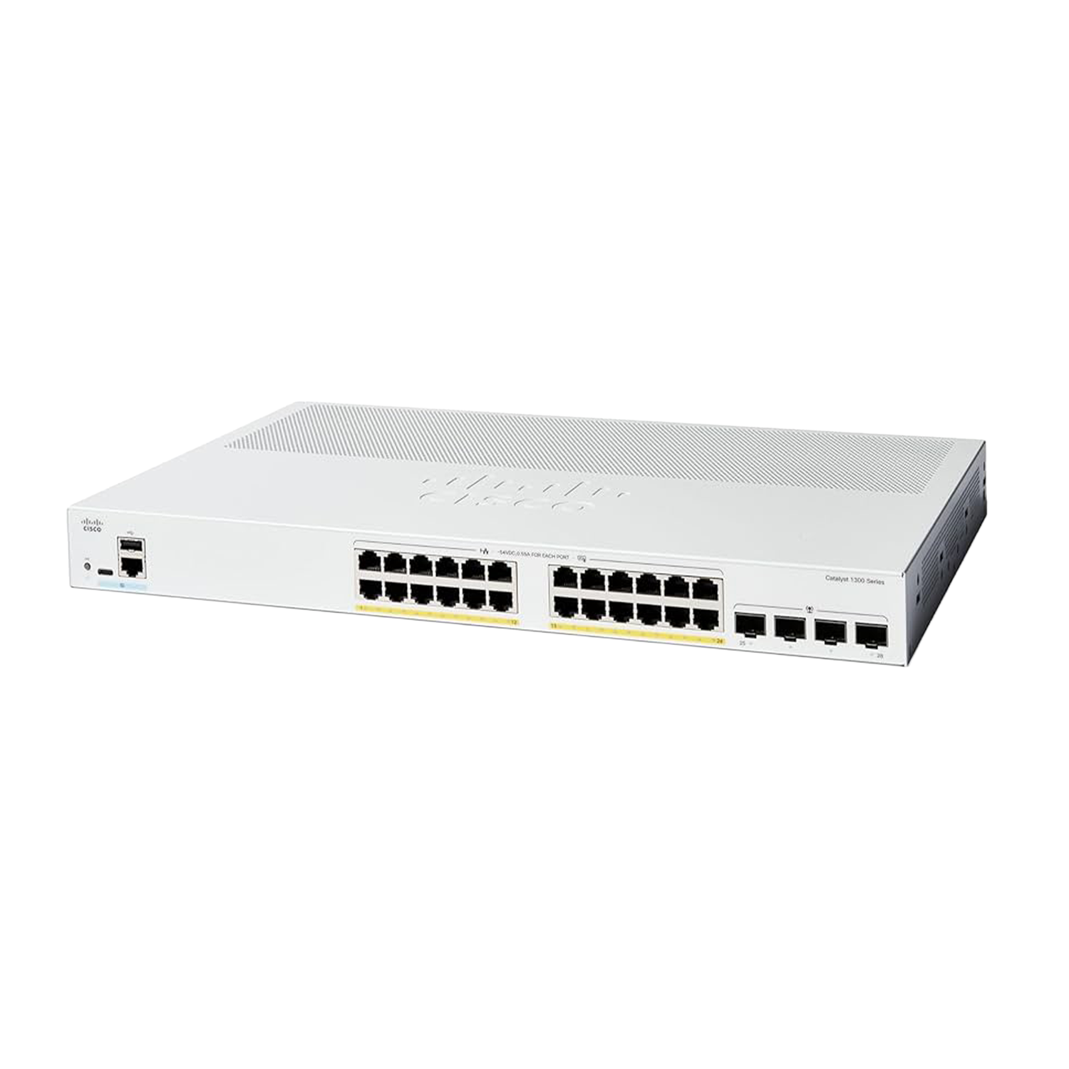 Switch Cisco Catalyst 1300 8 Portas 2.5GE, 16 Portas Gigabit PoE 4 Portas 10G SFP+