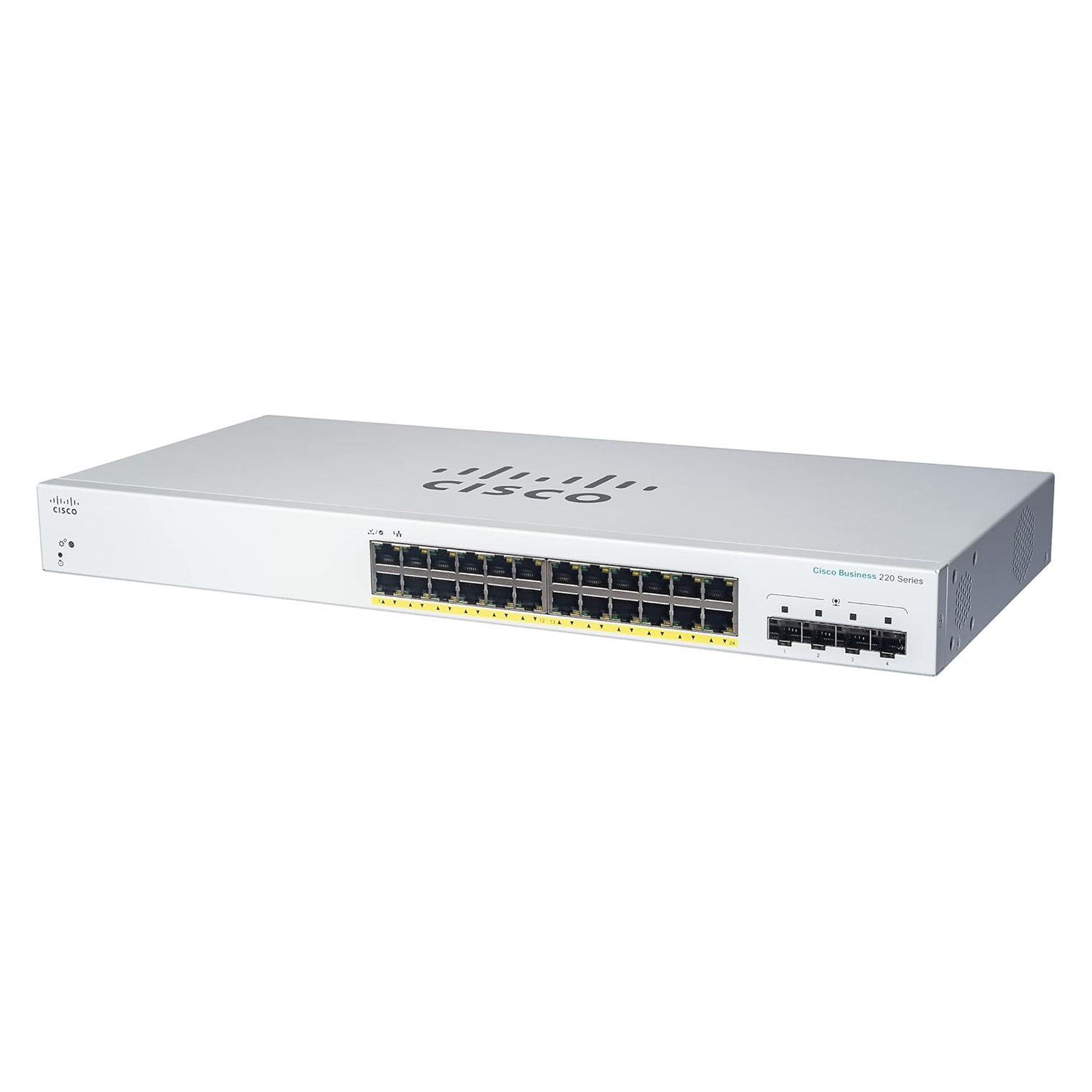 Switch Cisco CBS220 24 Portas Gigabit PoE 4 Portas 1G SFP - Gerência WEB
