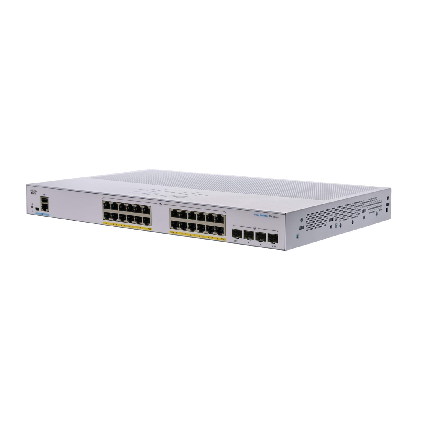 Switch Cisco CBS250 24 Portas Gigabit PoE 4 Portas 1G SFP - Gerência WEB
