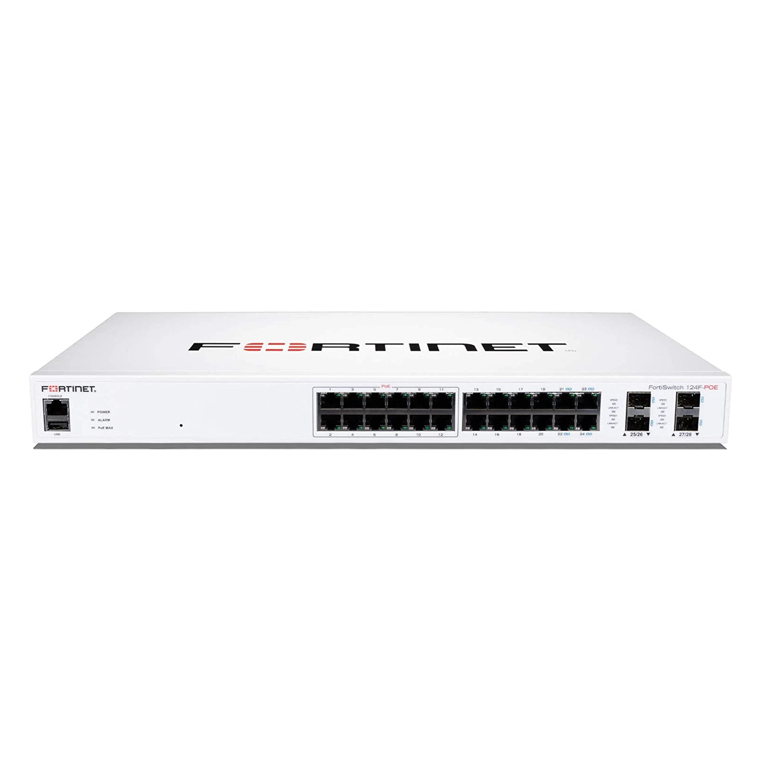 Switch Fortinet FortiSwitch FS-124F-POE – L2+ Managed PoE Switch with 24x GE + 4x SFP+, Max 185W