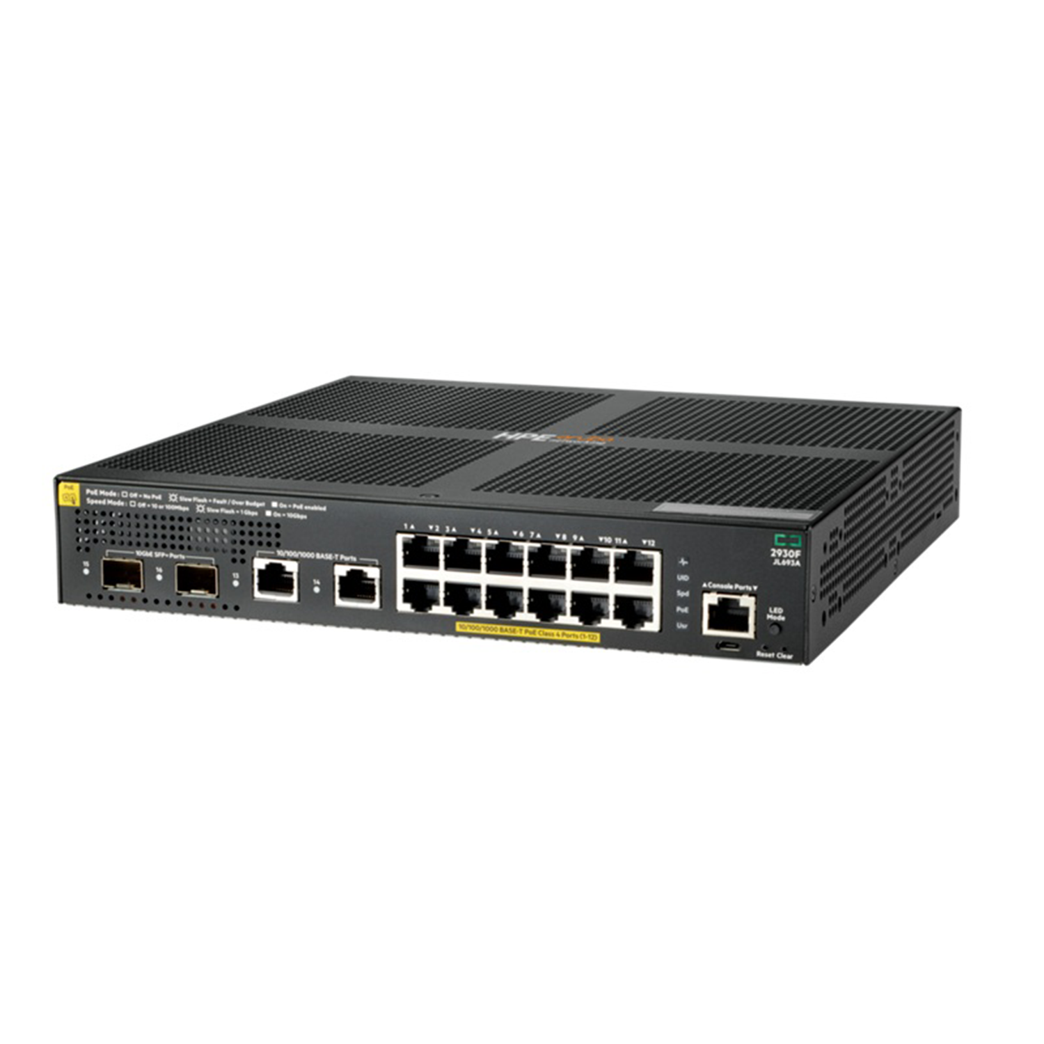 Switch Aruba 2930F 8 portas Gigabit PoE+ e 2 portas SFP+ 1/10G